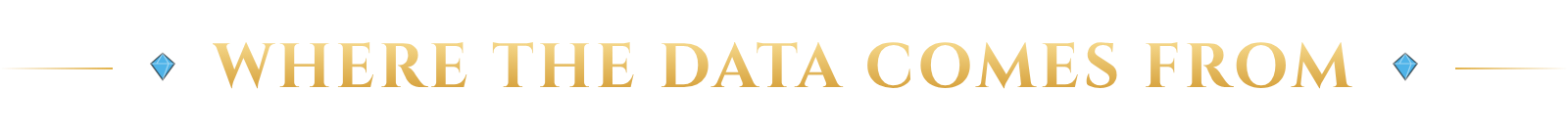 Where the data comes from